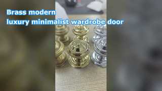 真鍮モダンで豪華なミニマリストワードローブドア単穴ハンドルキャビネット引き出し靴キャビネット北欧 s