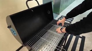 屋外炭バーベキューグリル、ヴィラ中庭バーベキューグリル、5-10 家庭用、大型カバー、アンチ