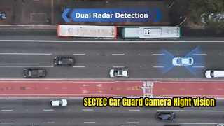 2026 SECTEC 車ガードカメラ 24/7 駐車レーダー検出レンズナイトビジョン UBOXPRO アプリ連続 R