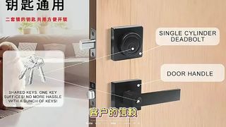 亜鉛合金ハンドルロック 3 バーハンドルアメリカンミニマリストバスルームロック寝室のドアロックハンドル b