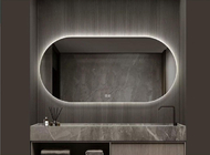 スマートスピーカー 浴室 ホテル フルシャワー LED照明鏡 壁掛け直角形