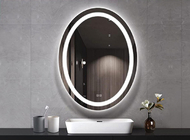 スマートスピーカー 浴室 ホテル フルシャワー LED照明鏡 壁掛け直角形