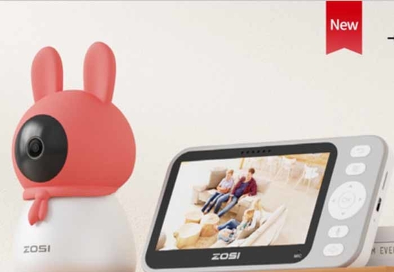 高品質の5インチワイヤレススマートビデオベビーモニター ナイトビジョン2方向オーディオパンの傾斜ズーム内蔵温度センサー