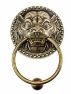 Corrosion Resistant Round Lion Head Pull Door Knockers Handles Classical Design