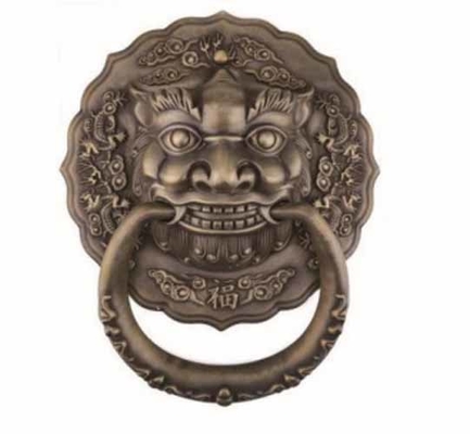 Corrosion Resistant Round Lion Head Pull Door Knockers Handles Classical Design