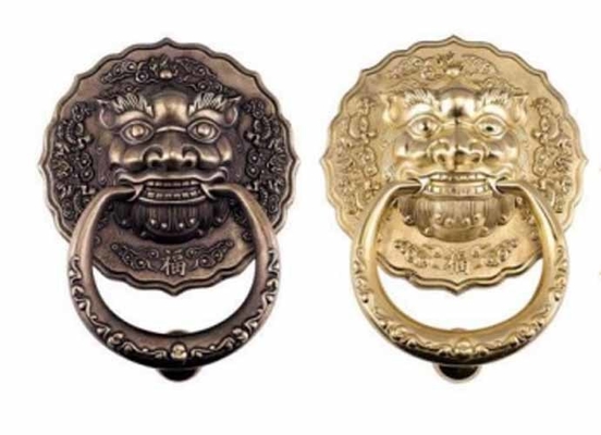 Corrosion Resistant Round Lion Head Pull Door Knockers Handles Classical Design