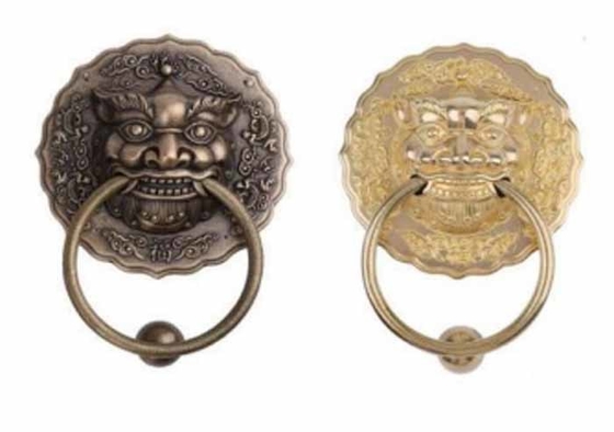 Corrosion Resistant Round Lion Head Pull Door Knockers Handles Classical Design