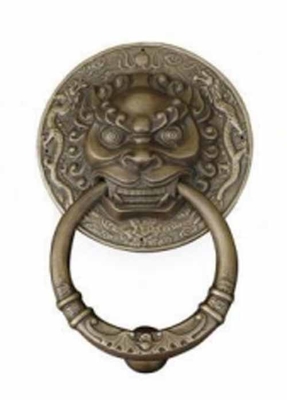 Corrosion Resistant Round Lion Head Pull Door Knockers Handles Classical Design