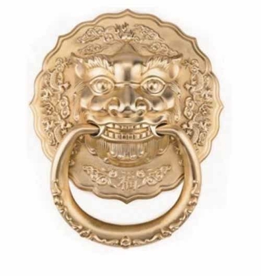 Corrosion Resistant Round Lion Head Pull Door Knockers Handles Classical Design