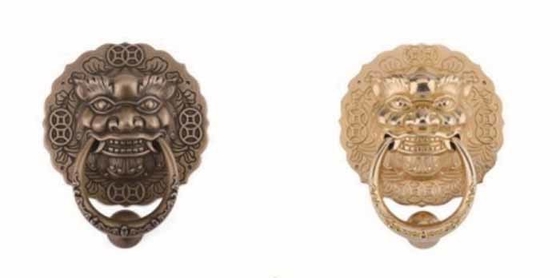 Surface Mount Solid Customized Brass Animal Head Knocker Pull Handle Bronze Ring Handle Antique Lion Head Door Knocker