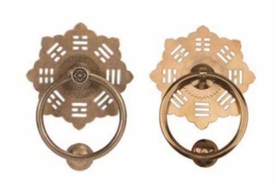 Flower Shape Door Knocker With Satin Finish Clear Finished Anti-theft Anti-rust Antique Design Metal Door Accessories