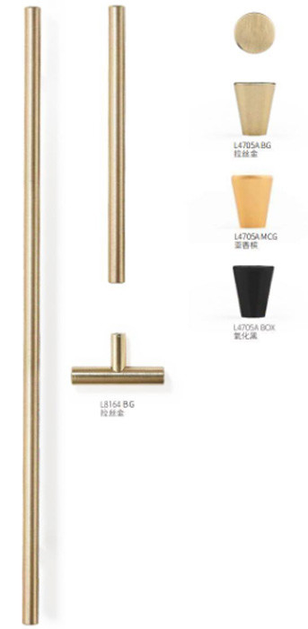 固体アルミニウム合金 収納式 装飾用家具 キャビネット クローゼット ハンドル 150mm x W34.5mm x D 18.4m
